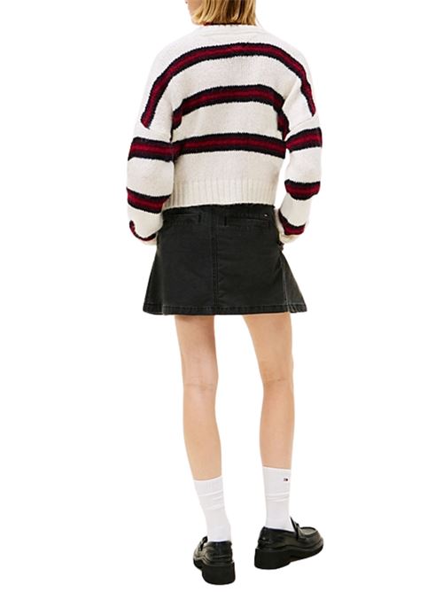 Cardigan a righe in misto alpaca squadrato Tommy Jeans | DW0DW21678YBH